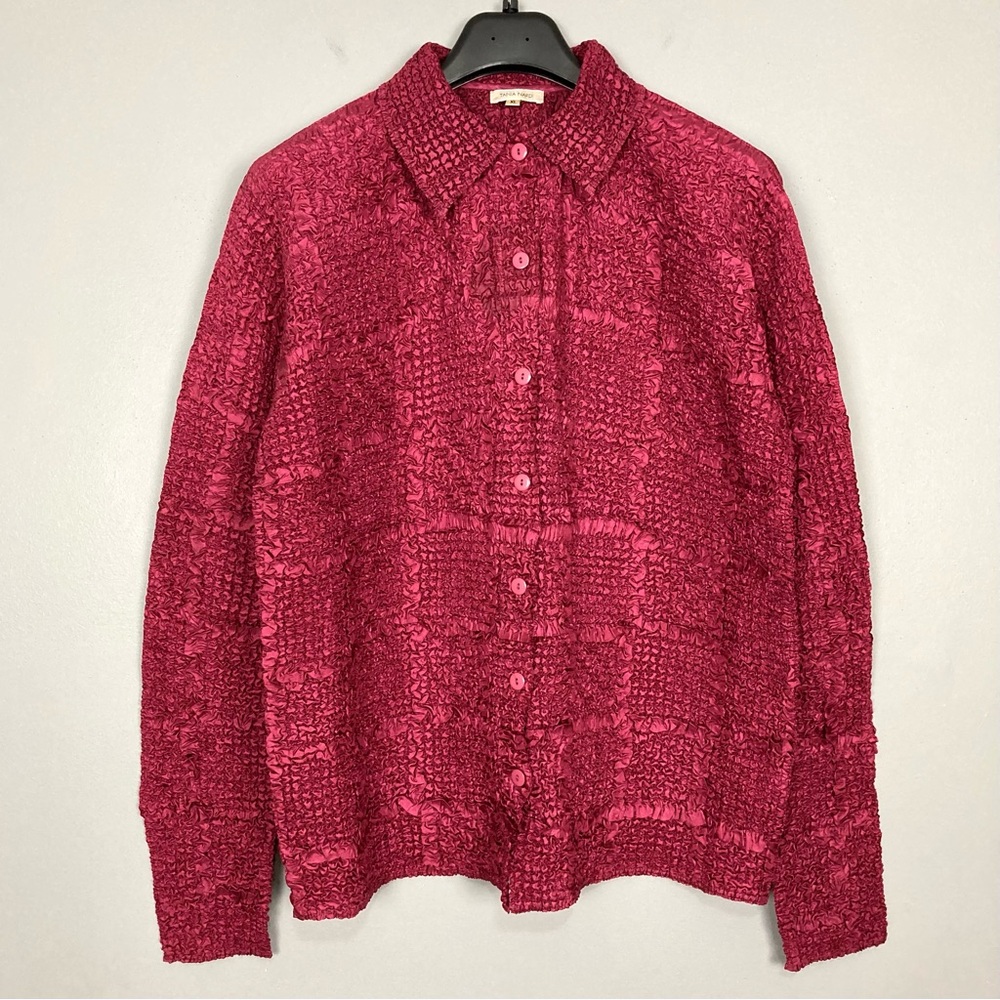 Tania Nardi Crinkle Jacket Women’s Size XL Button Front Lightweight Boho Artsy